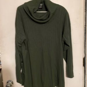 Woman’s Jackie and koko green ribbed turtleneck sweater size 2x